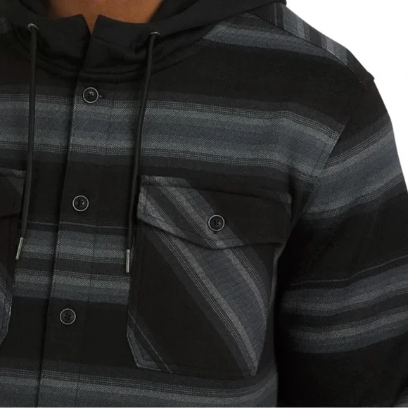 2 Quiksilver Men's Hooded Shirt Jacket - Picture 13 of 14